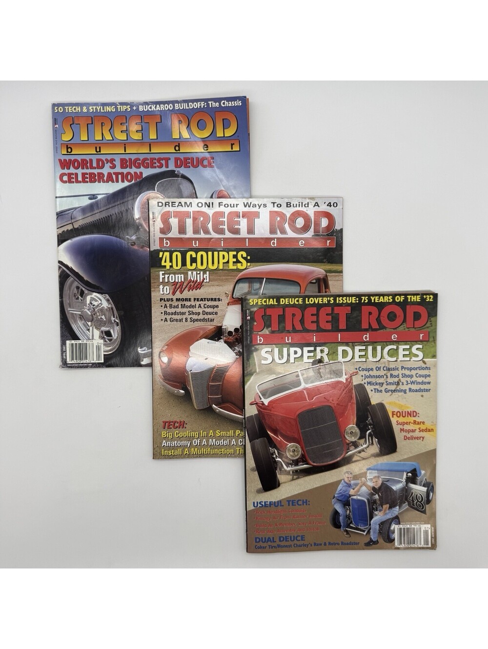 Vintage Set of 3 2007 American Rodder Car Magazines January February April